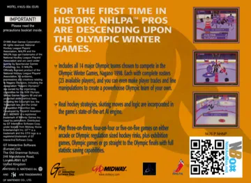 Olympic Hockey 98 (Europe) (En,Fr,De,Es) box cover back